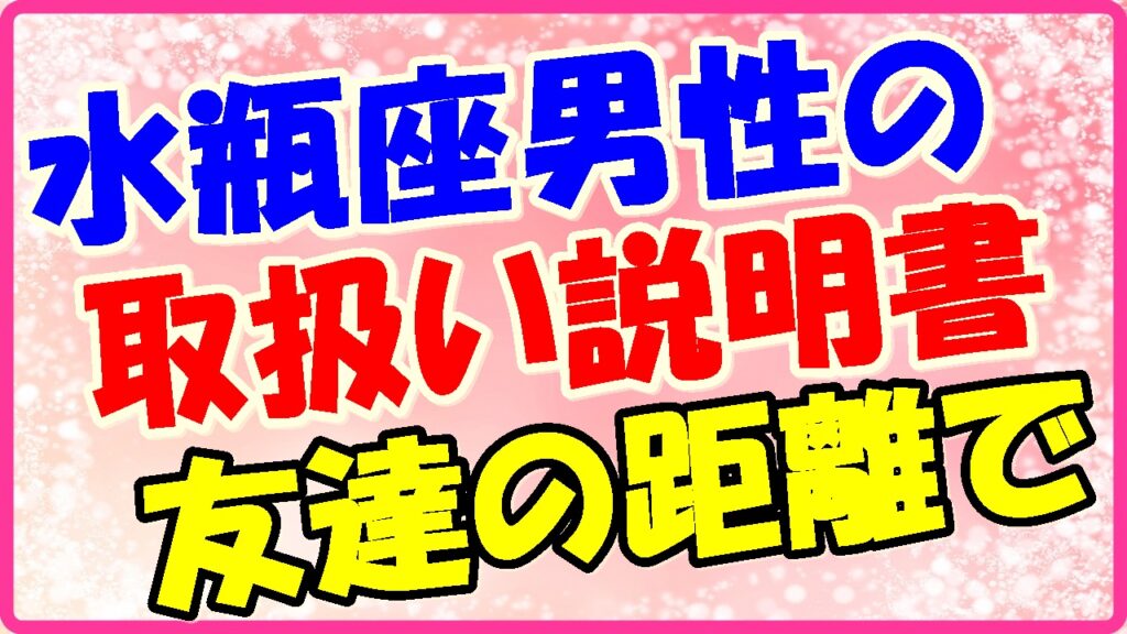 水瓶座男性の取り扱い説明書の画像